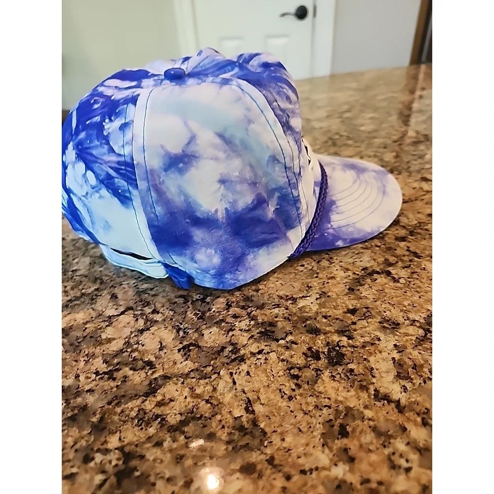 1994‎ Martinsville Hat blue white strapback nascar tie dye race flag checkered